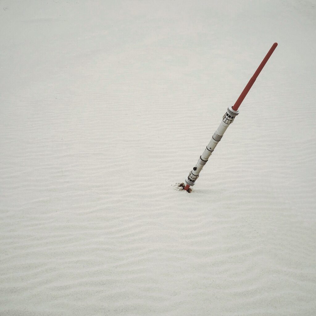 Jedi sword in the desert